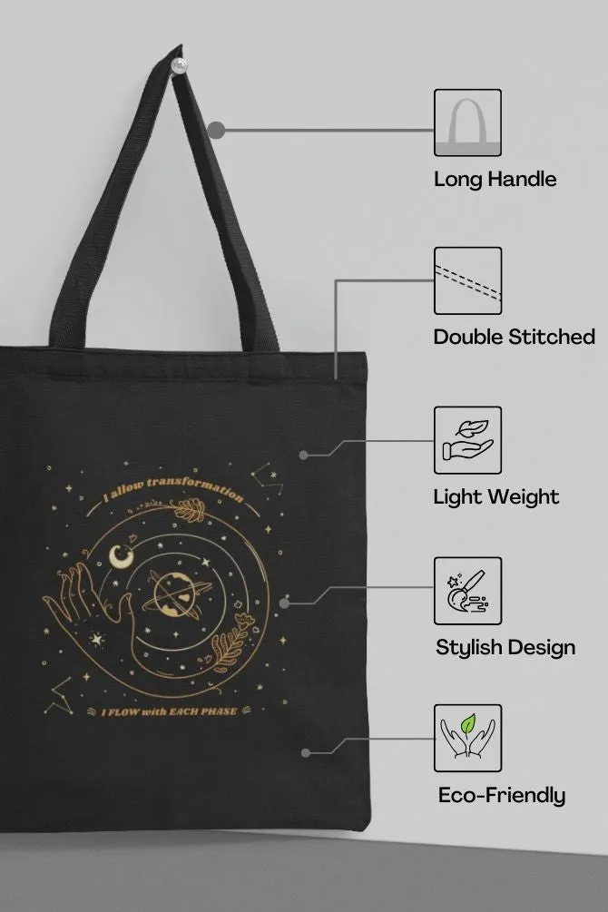 Orbiting Planets Zipper Tote Bag