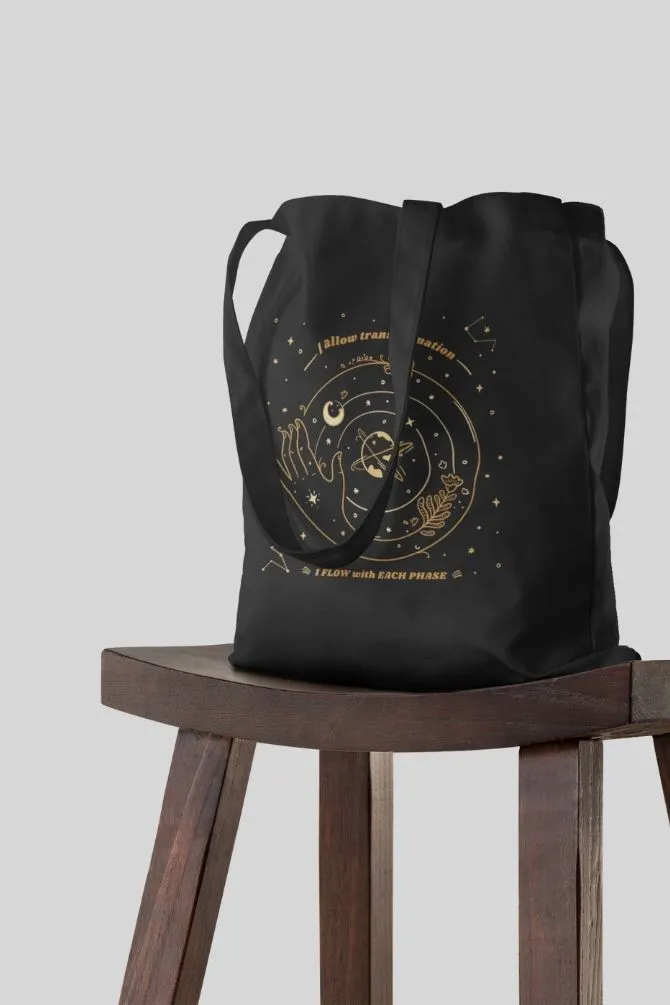 Orbiting Planets Zipper Tote Bag