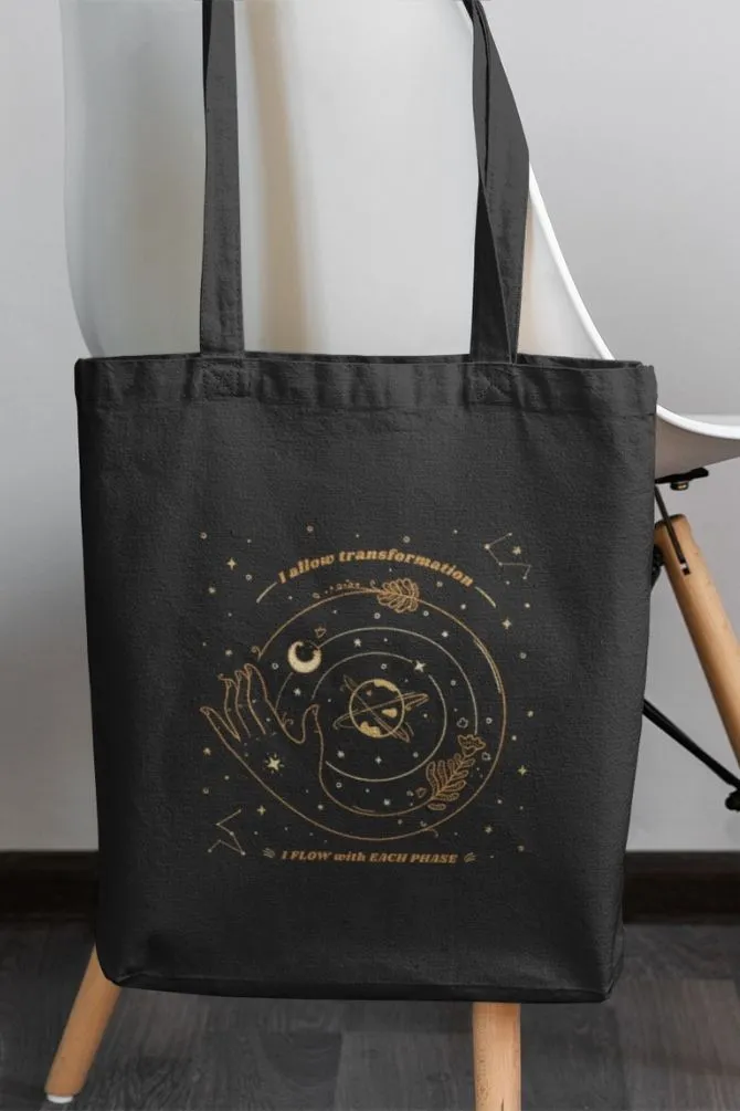 Orbiting Planets Zipper Tote Bag