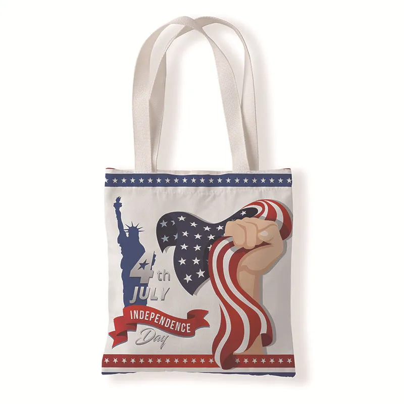 Patriotic Flag Canvas Bag Tote Shopping