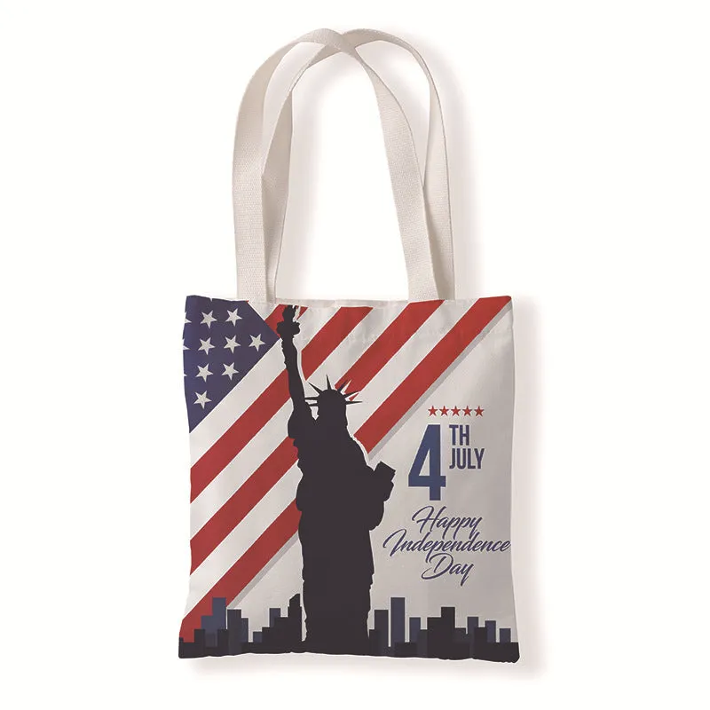 Patriotic Flag Canvas Bag Tote Shopping
