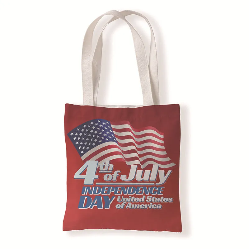 Patriotic Flag Canvas Bag Tote Shopping