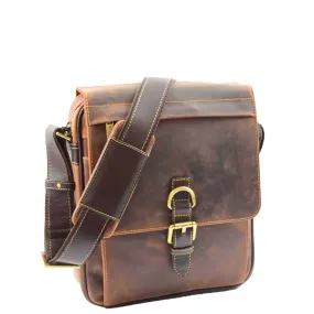 Real Leather Messenger Shoulder Organiser Vintage Bag A110 Tan
