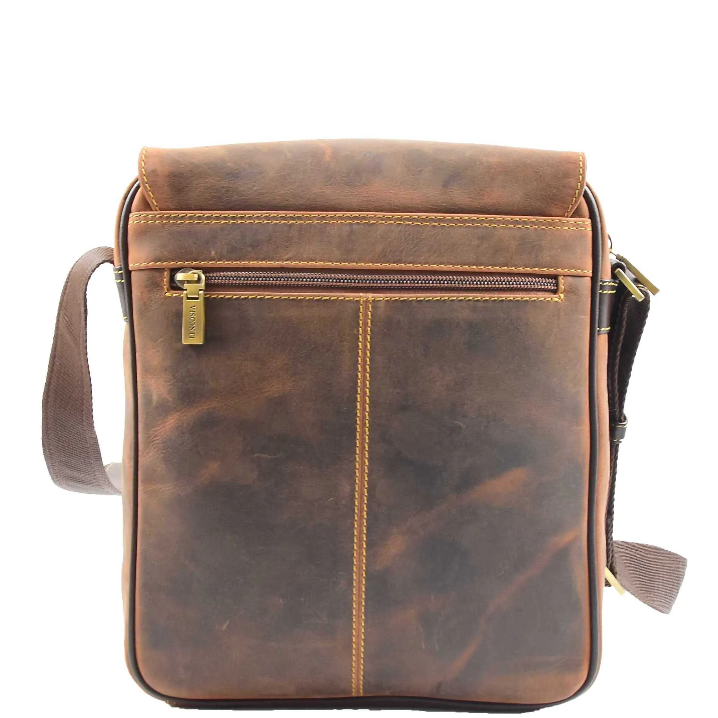 Real Leather Messenger Shoulder Organiser Vintage Bag A110 Tan