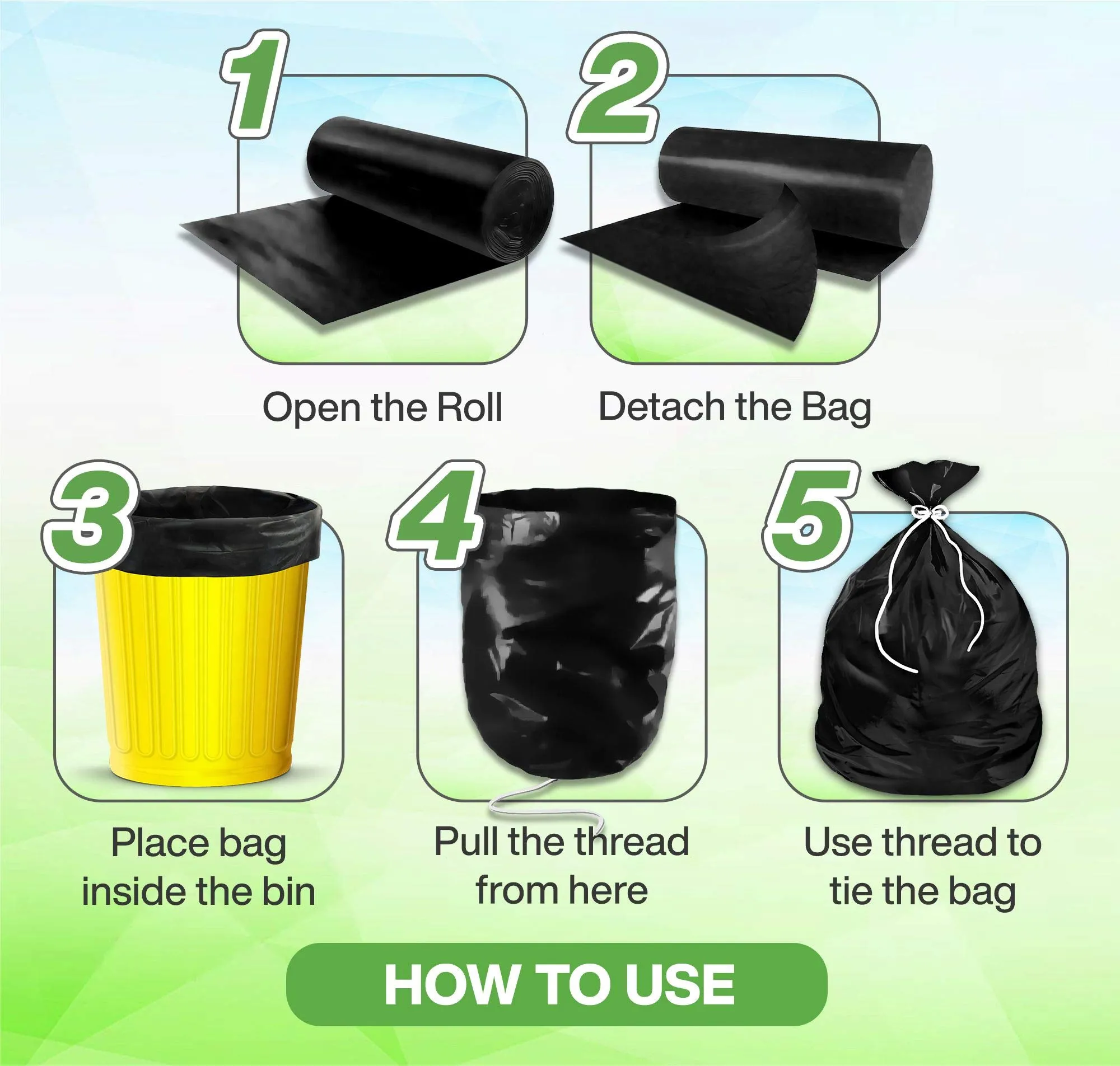 Shalimar Premium Garbage Bags Size 30 X 37 Inches (Extra Large) 60 Bags (4 rolls) Dustbin Bag/Trash Bag - Black Color