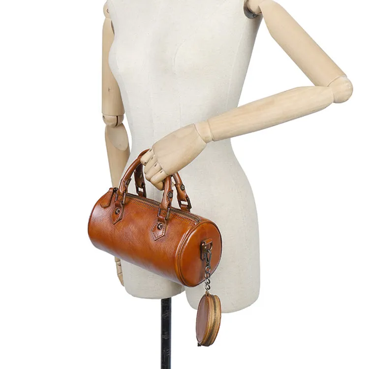 Stylish Ladies Barrel Handbag Brown Shoulder Bag For Women