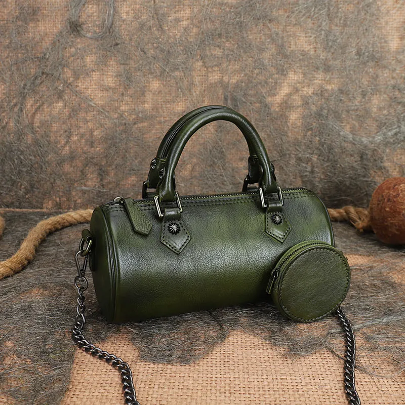 Stylish Ladies Barrel Handbag Brown Shoulder Bag For Women