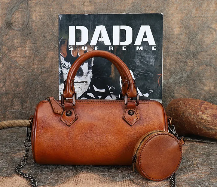 Stylish Ladies Barrel Handbag Brown Shoulder Bag For Women