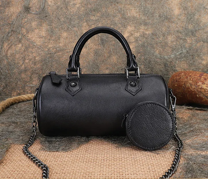 Stylish Ladies Barrel Handbag Brown Shoulder Bag For Women