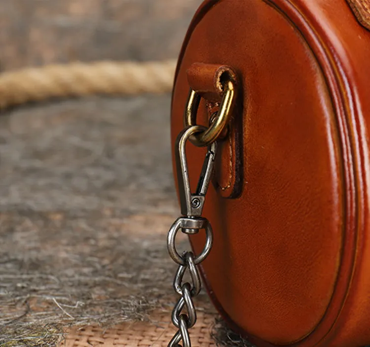 Stylish Ladies Barrel Handbag Brown Shoulder Bag For Women