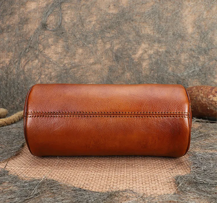Stylish Ladies Barrel Handbag Brown Shoulder Bag For Women