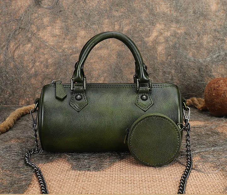 Stylish Ladies Barrel Handbag Brown Shoulder Bag For Women