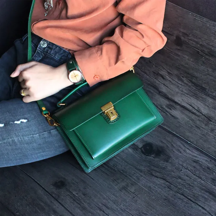 Stylish Women Brown Leather Satchel Bag Crossbody Bags Handbags