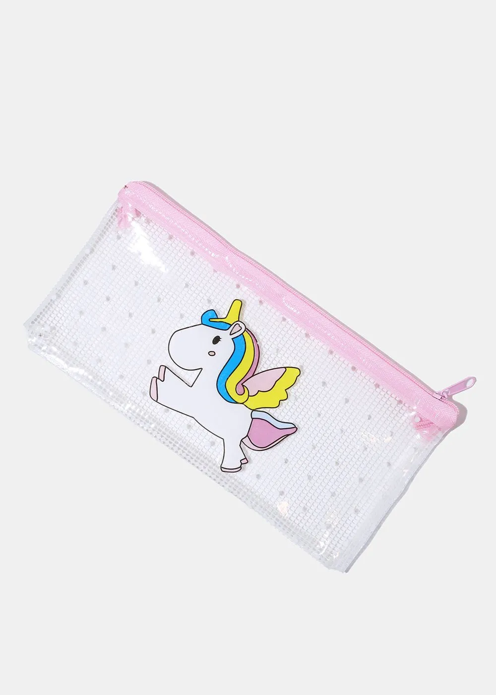 Unicorn Print Mesh Pouch