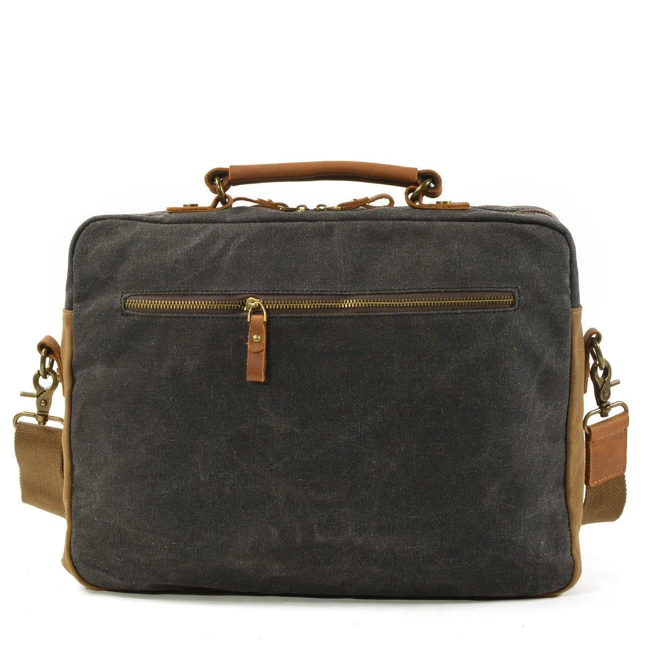 Waxed Canvas Laptop Briefcase for Men