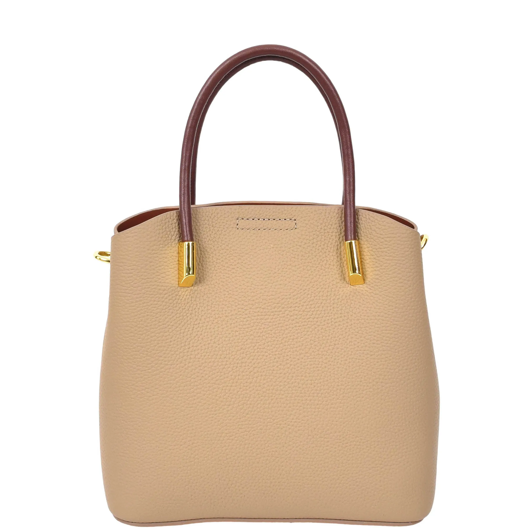 Womens Exquisite Leather Small Tote Smart Casual Fashion Crossbody Bag Allure Beige