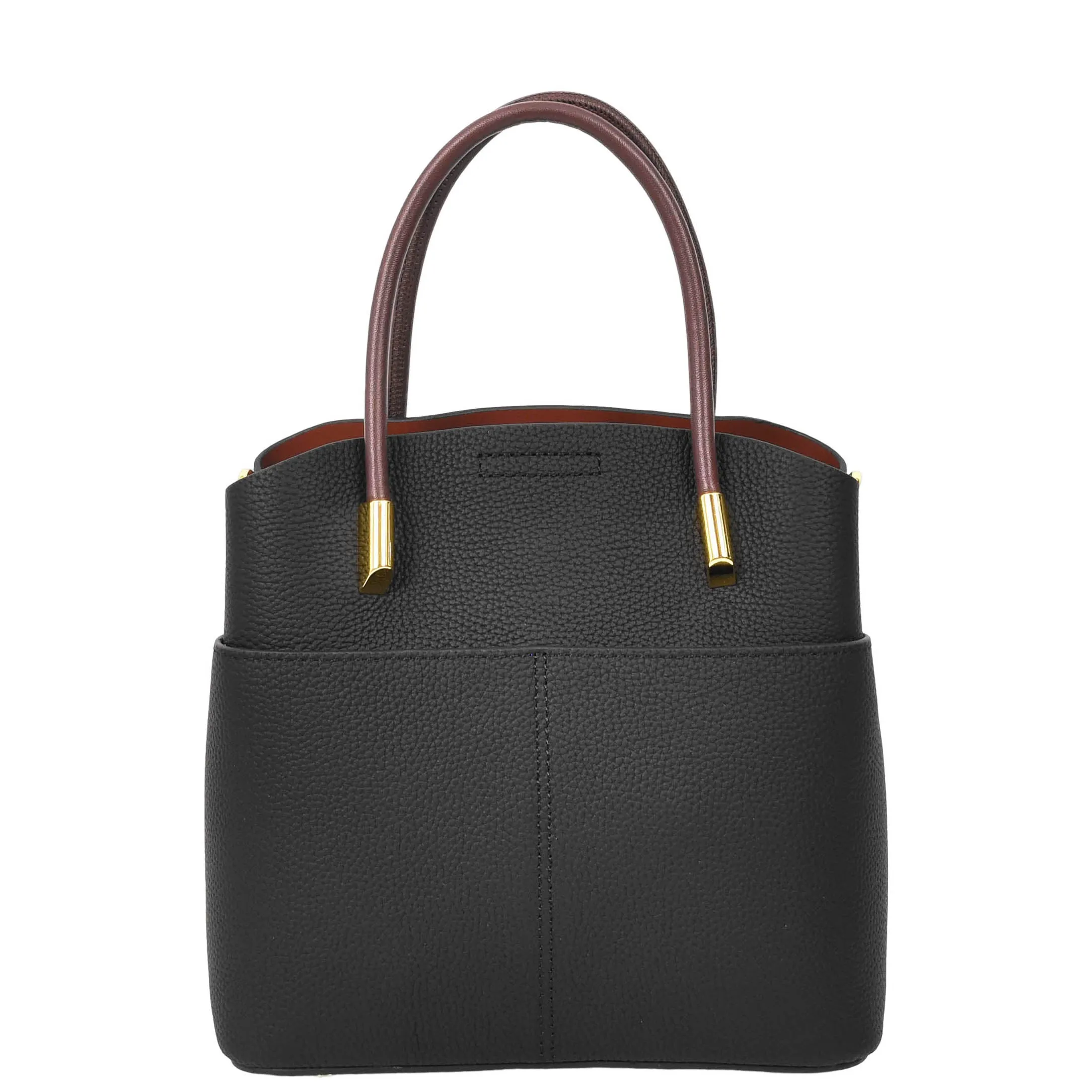 Womens Exquisite Leather Small Tote Smart Casual Fashion Crossbody Bag Allure Black