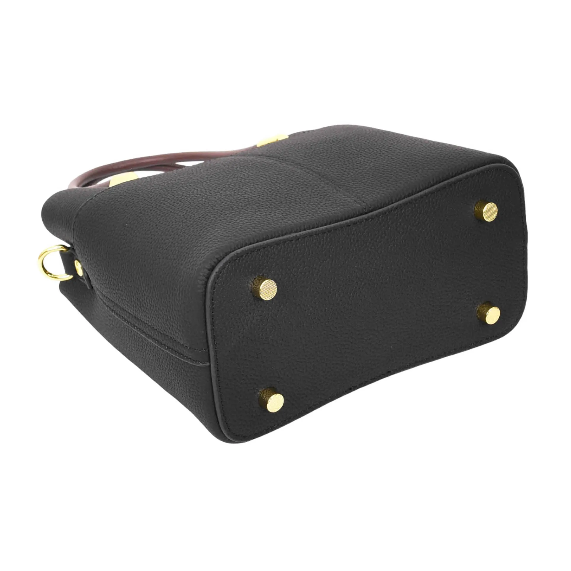 Womens Exquisite Leather Small Tote Smart Casual Fashion Crossbody Bag Allure Black