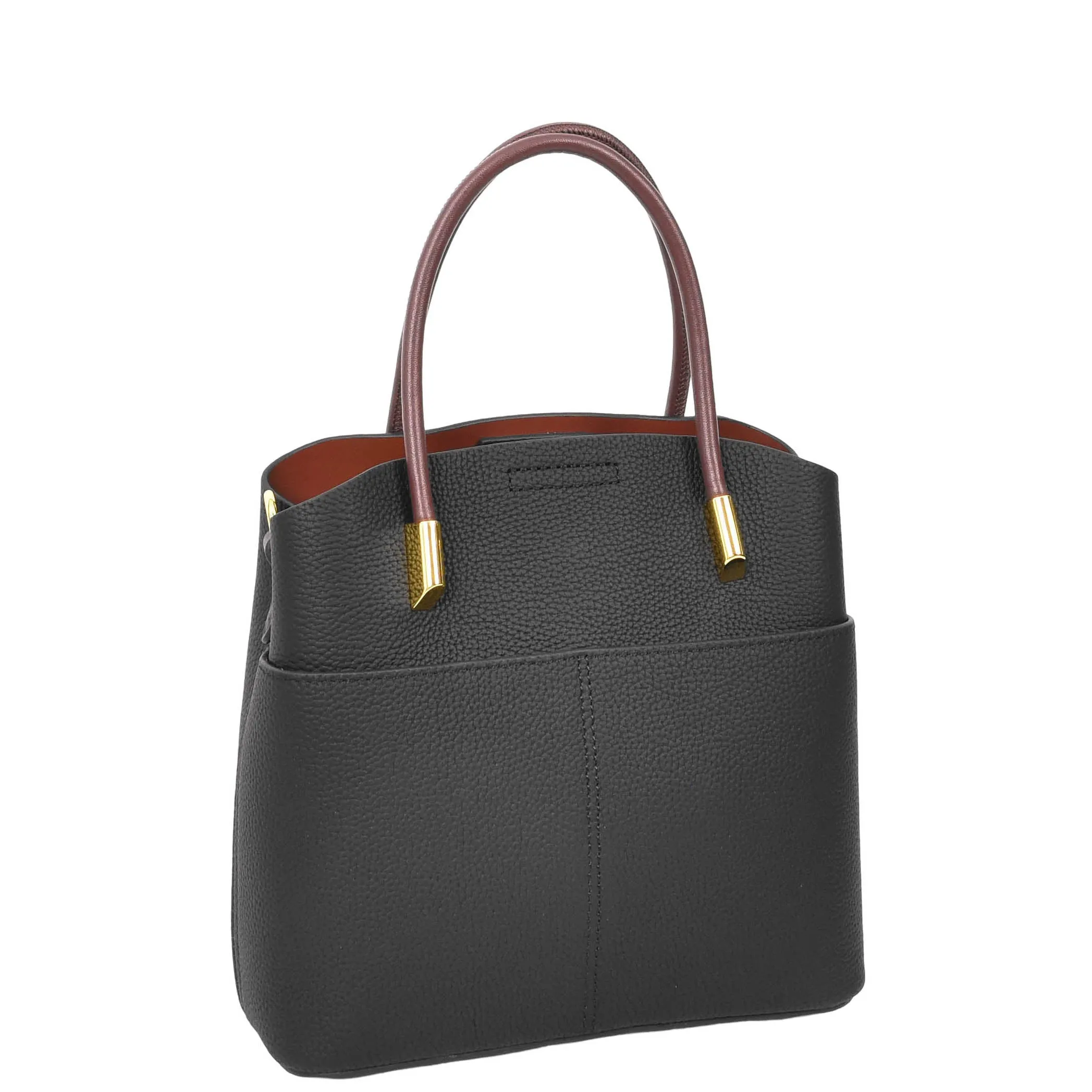 Womens Exquisite Leather Small Tote Smart Casual Fashion Crossbody Bag Allure Black