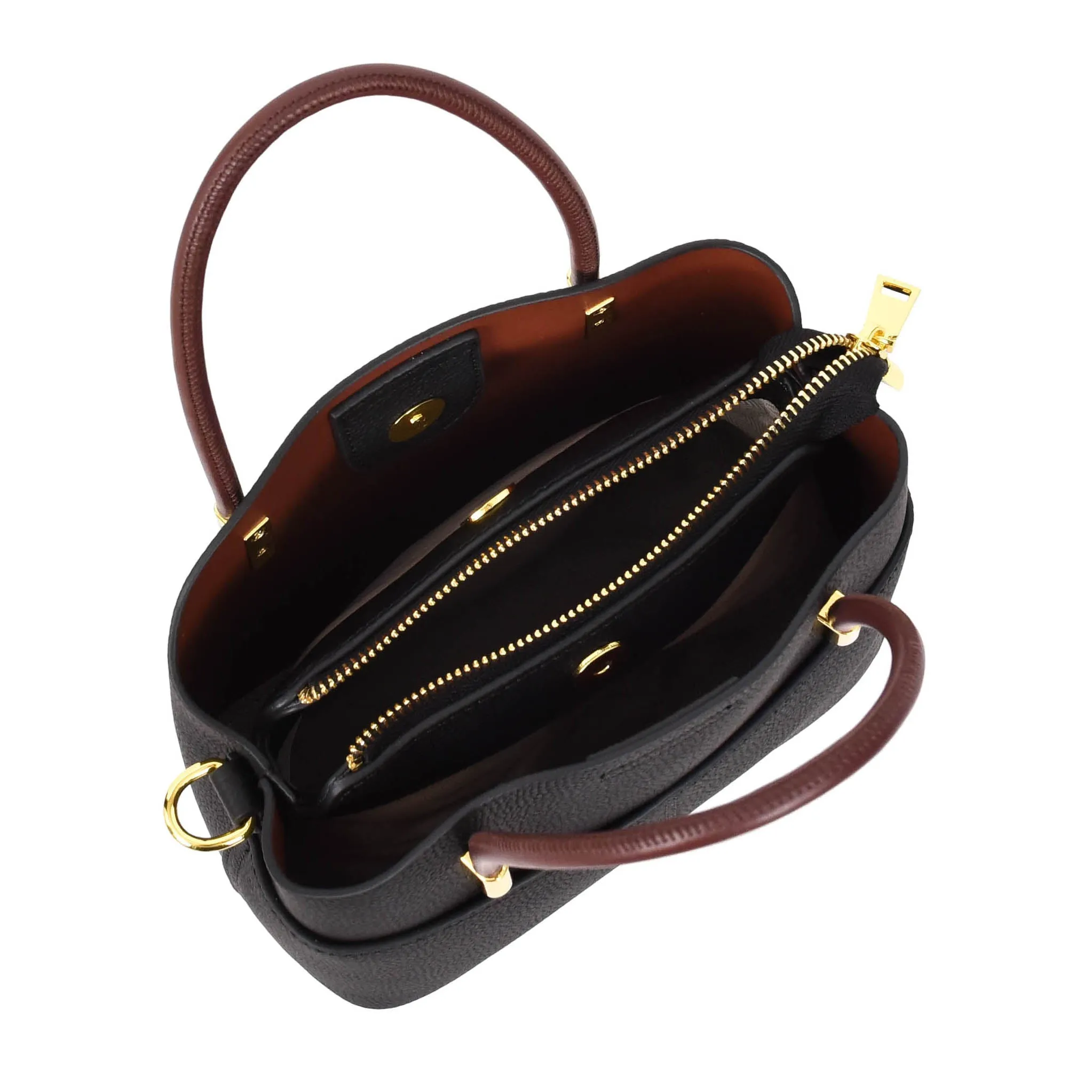 Womens Exquisite Leather Small Tote Smart Casual Fashion Crossbody Bag Allure Black