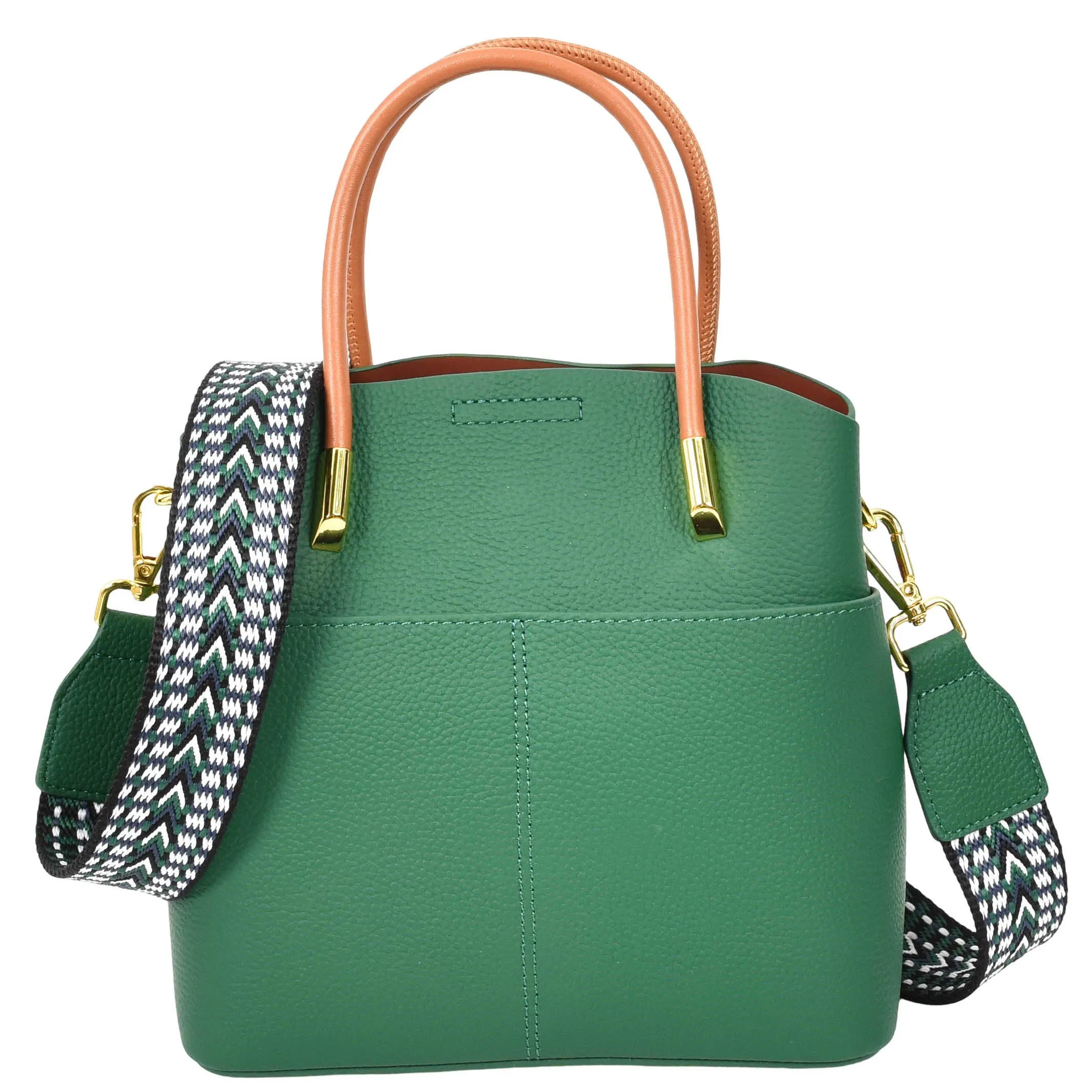 Womens Exquisite Leather Small Tote Smart Casual Fashion Crossbody Bag Allure Green