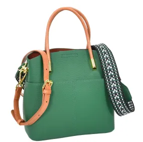Womens Exquisite Leather Small Tote Smart Casual Fashion Crossbody Bag Allure Green