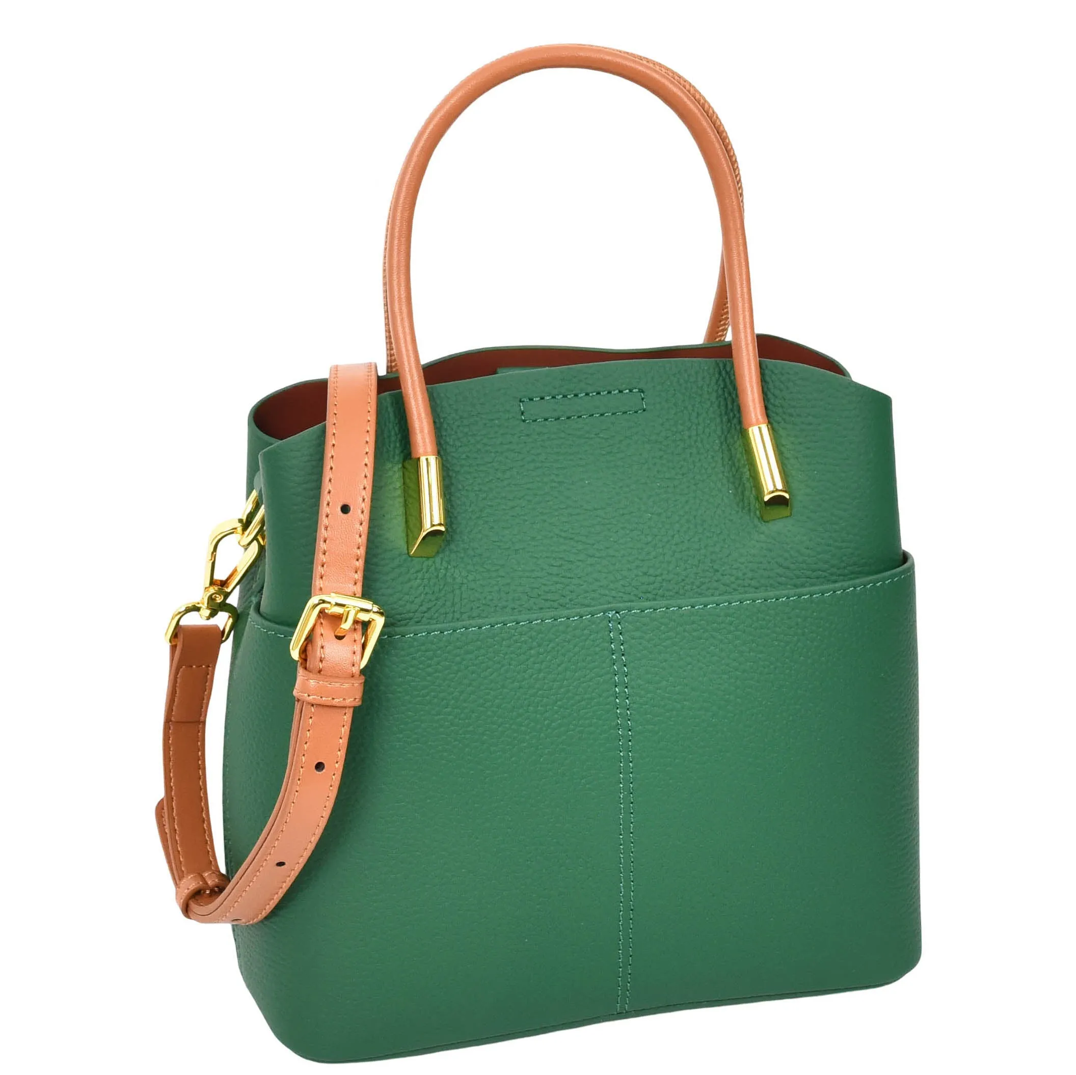 Womens Exquisite Leather Small Tote Smart Casual Fashion Crossbody Bag Allure Green