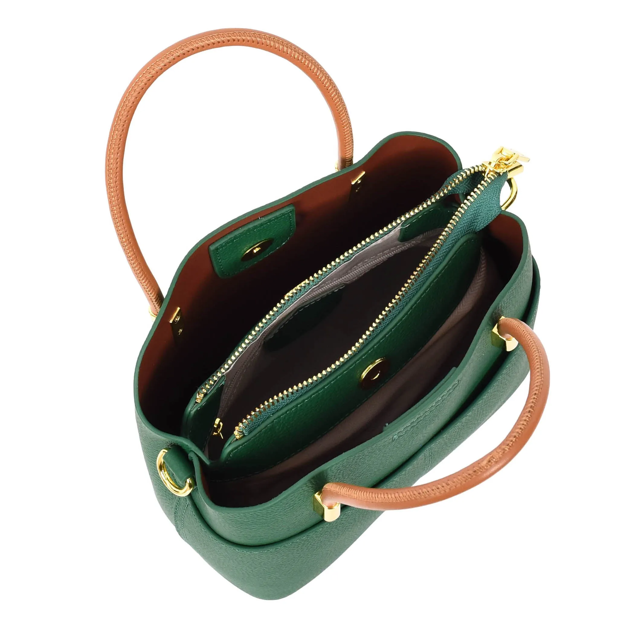 Womens Exquisite Leather Small Tote Smart Casual Fashion Crossbody Bag Allure Green