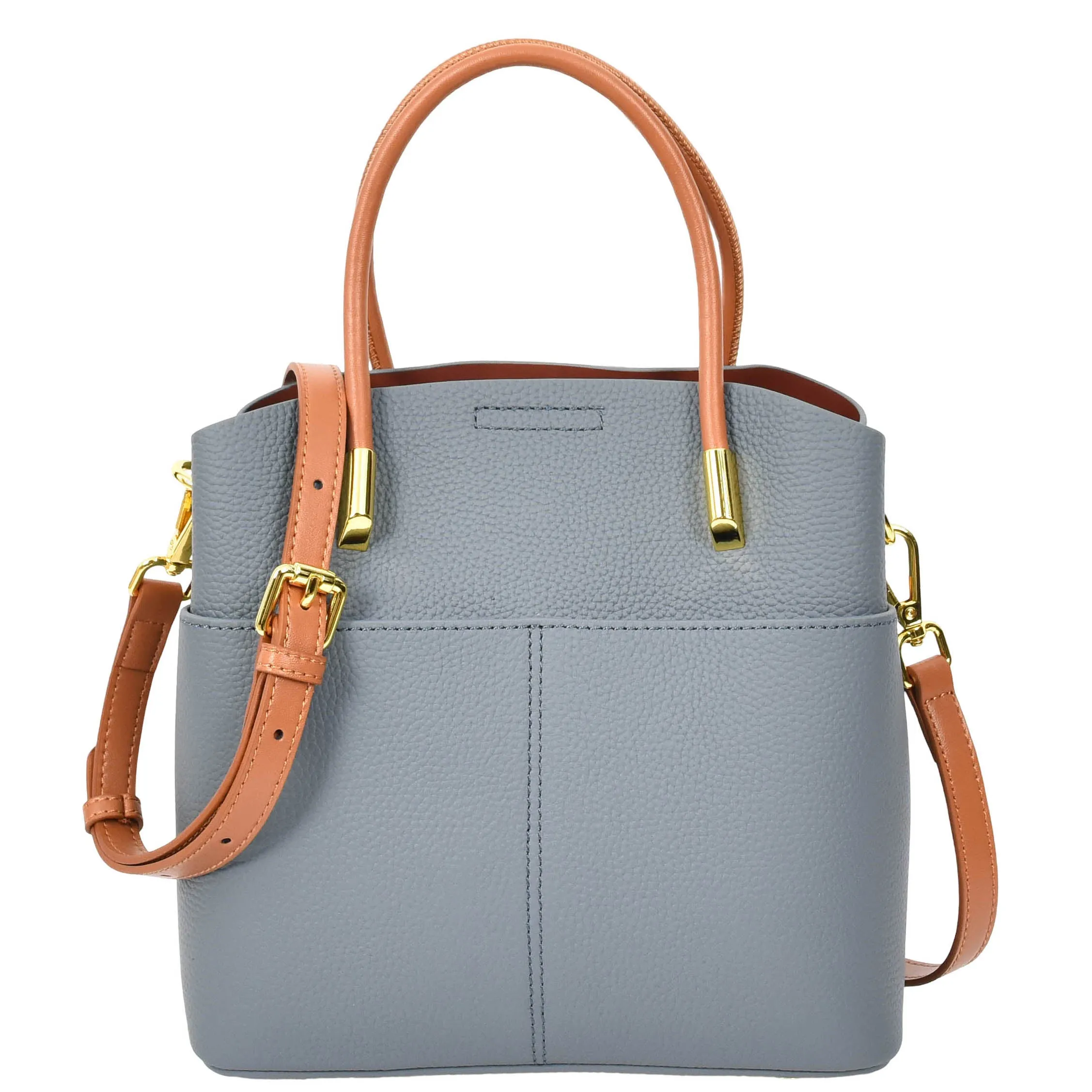 Womens Exquisite Leather Small Tote Smart Casual Fashion Crossbody Bag Allure Sky Blue