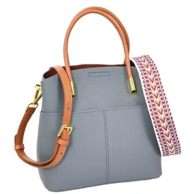 Womens Exquisite Leather Small Tote Smart Casual Fashion Crossbody Bag Allure Sky Blue