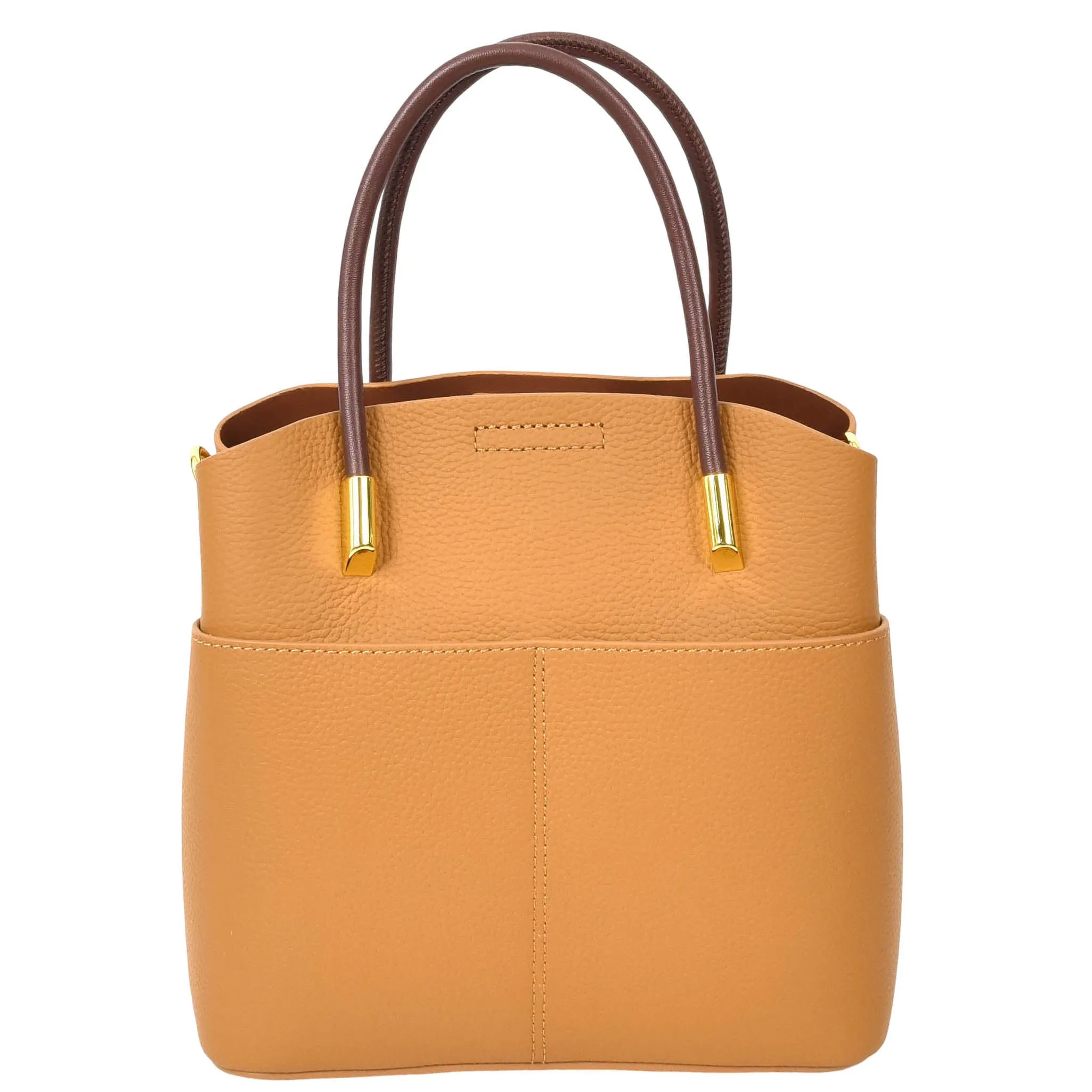 Womens Exquisite Leather Small Tote Smart Casual Fashion Crossbody Bag Allure Tan