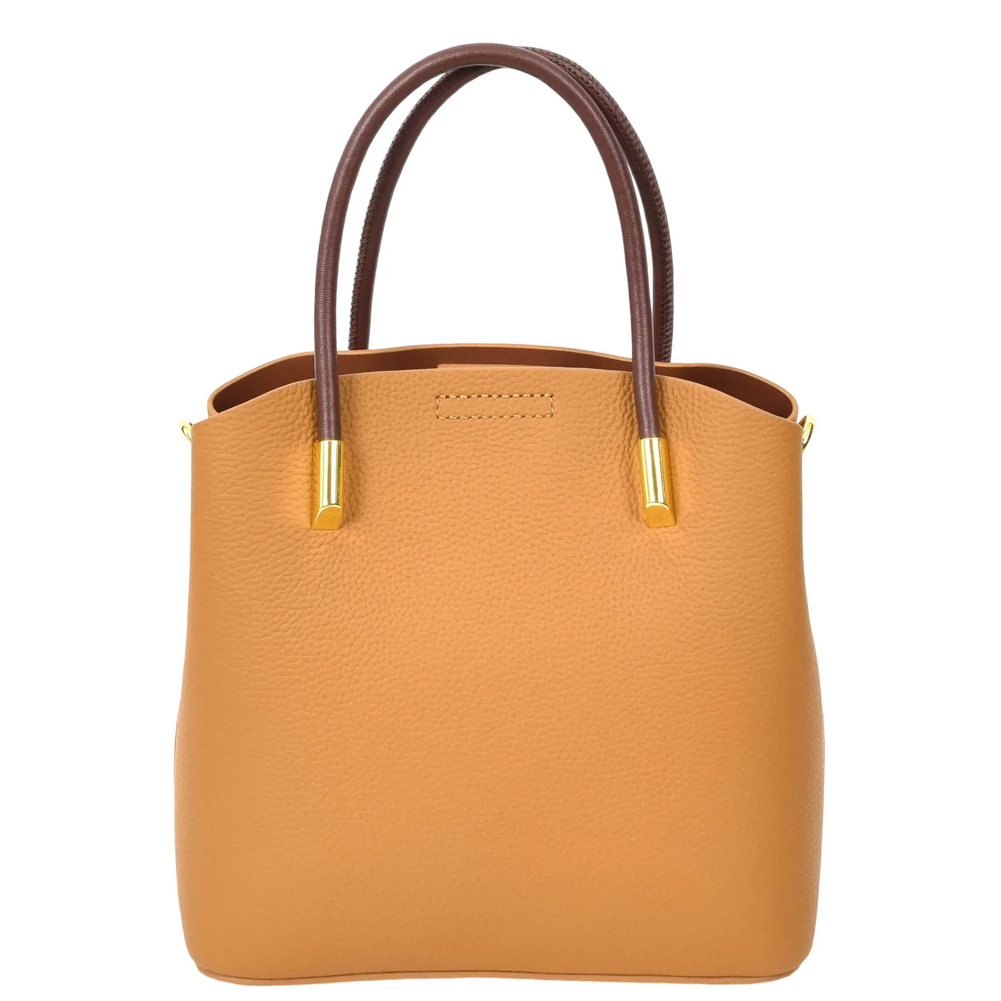 Womens Exquisite Leather Small Tote Smart Casual Fashion Crossbody Bag Allure Tan